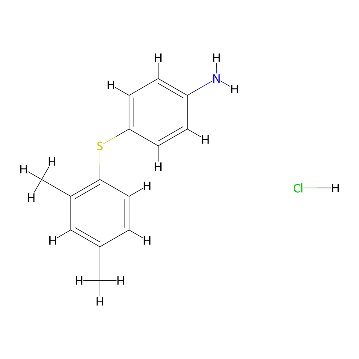 4-((2,4-Dimethylphenyl)thio)aniline Hydrochloride molecular structure, CAS 1049755-55-6