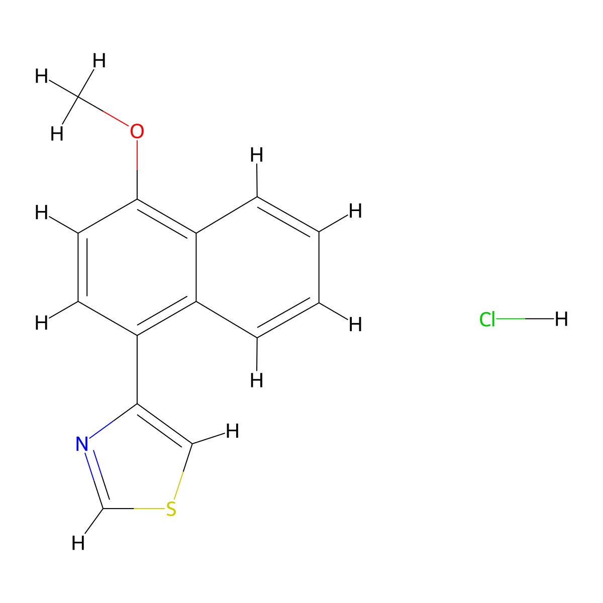 Methyl 4-(1,3-thiazol-4-yl)-1-naphthyl ether hydrochloride molecular structure, CAS 1049755-81-8