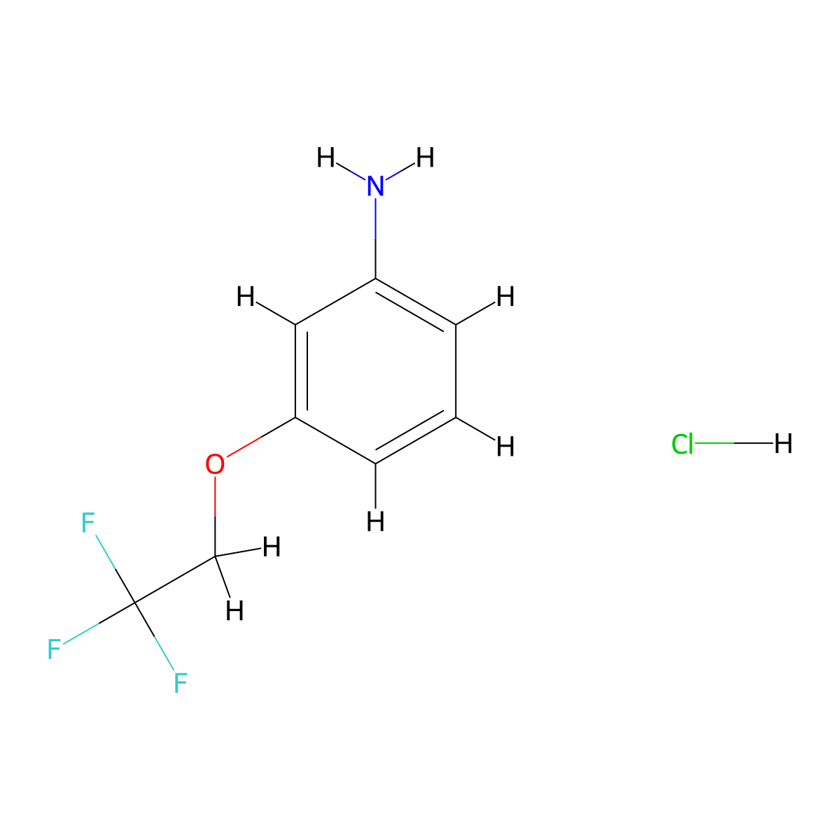 3-(2,2,2-Trifluoroethoxy)aniline hydrochloride molecular structure, CAS 1049756-13-9