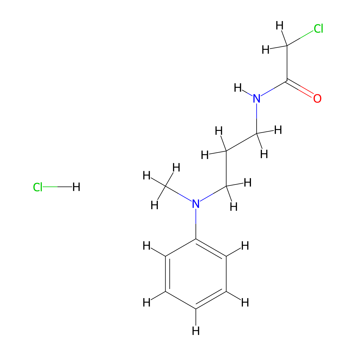2-chloro-N-{3-[methyl(phenyl)amino]propyl}acetamide hydrochloride molecular structure, CAS 1049756-51-5