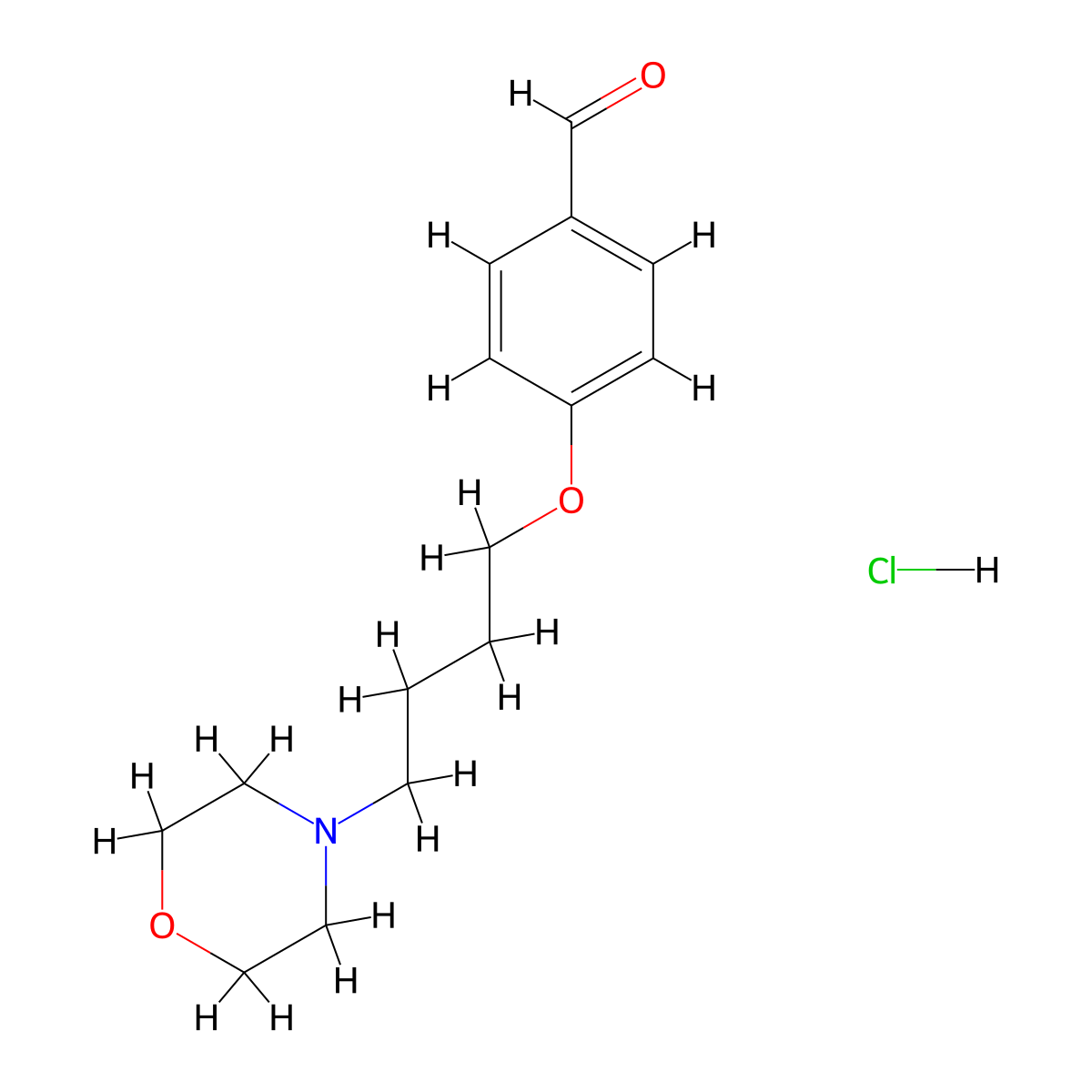 4-(4-Morpholinobutoxy)benzaldehyde hydrochloride molecular structure, CAS 1049756-80-0