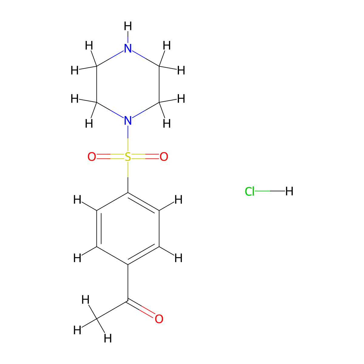 1-[4-(Piperazine-1-sulfonyl)phenyl]ethan-1-one hydrochloride molecular structure, CAS 1049756-81-1
