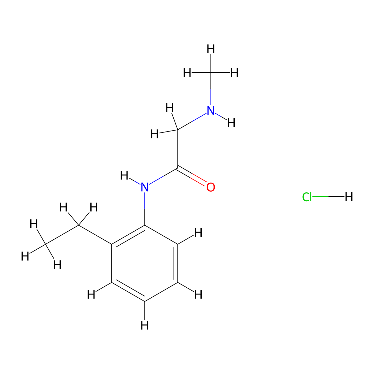 N-(2-ethylphenyl)-2-(methylamino)acetamide hydrochloride molecular structure, CAS 1049757-39-2