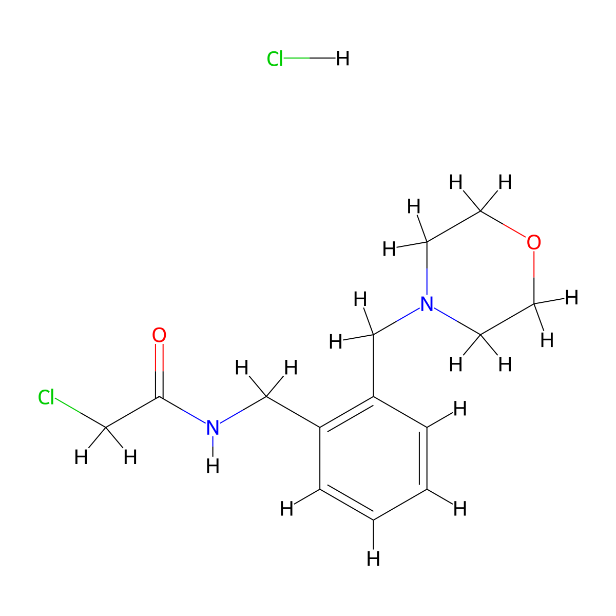 2-chloro-N-{[2-(morpholin-4-ylmethyl)phenyl]methyl}acetamide hydrochloride molecular structure, CAS 1049758-67-9