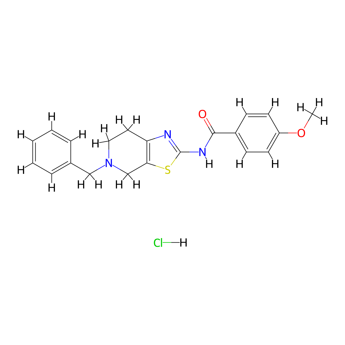 N-{5-benzyl-4H,5H,6H,7H-[1,3]thiazolo[5,4-c]pyridin-2-yl}-4-methoxybenzamide hydrochloride molecular structure, CAS 1049758-96-4