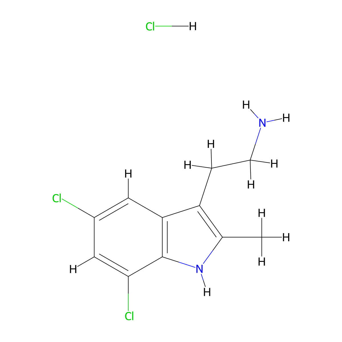 2-(5,7-Dichloro-2-methyl-1H-indol-3-YL)ethanamine hydrochloride molecular structure, CAS 1049759-52-5