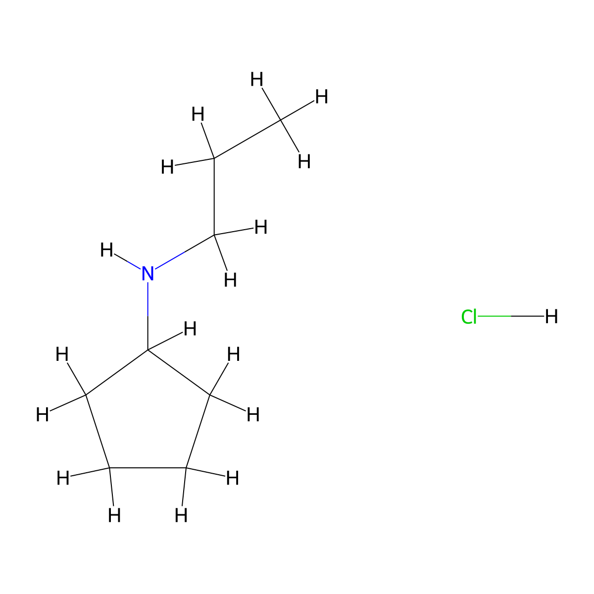 N-propylcyclopentanamine hydrochloride molecular structure, CAS 1049760-26-0