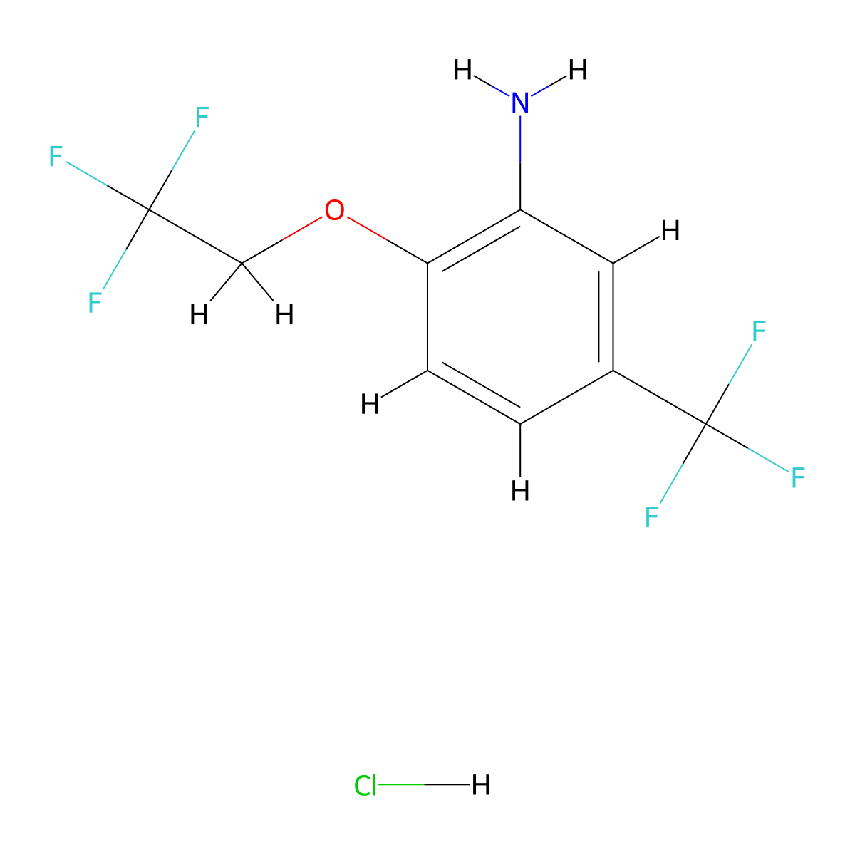 2-(2,2,2-Trifluoroethoxy)-5-(trifluoromethyl)aniline hydrochloride molecular structure, CAS 1049760-84-0