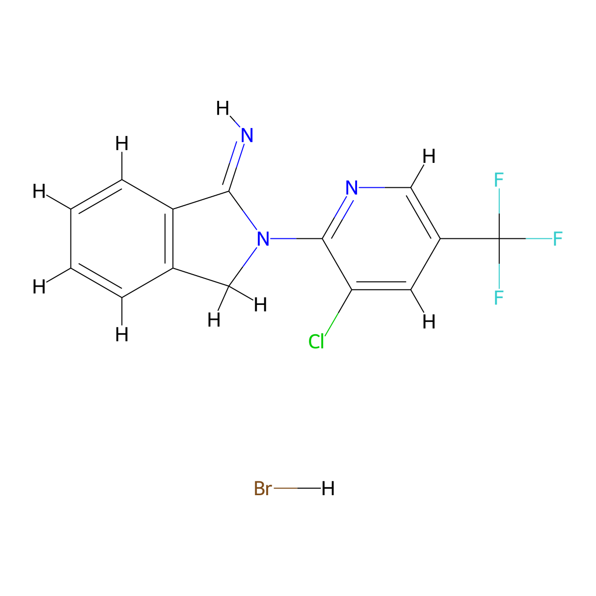 2-(3-Chloro-5-(trifluoromethyl)pyridin-2-yl)isoindolin-1-imine hydrobromide molecular structure, CAS 1049761-88-7