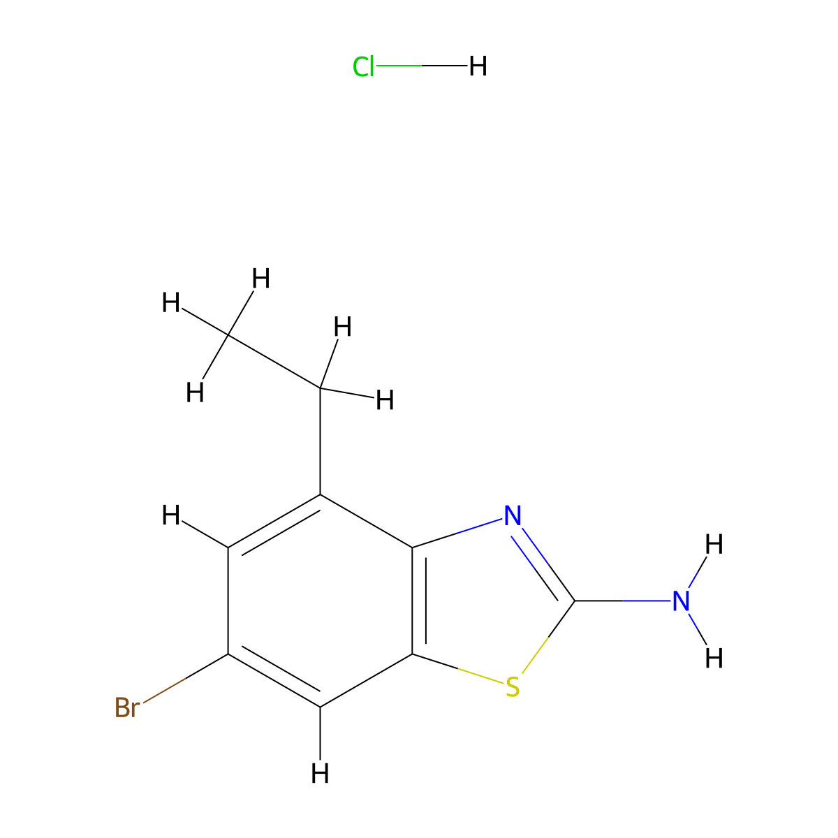6-Bromo-4-ethyl-1,3-benzothiazol-2-amine hydrochloride molecular structure, CAS 1049762-09-5
