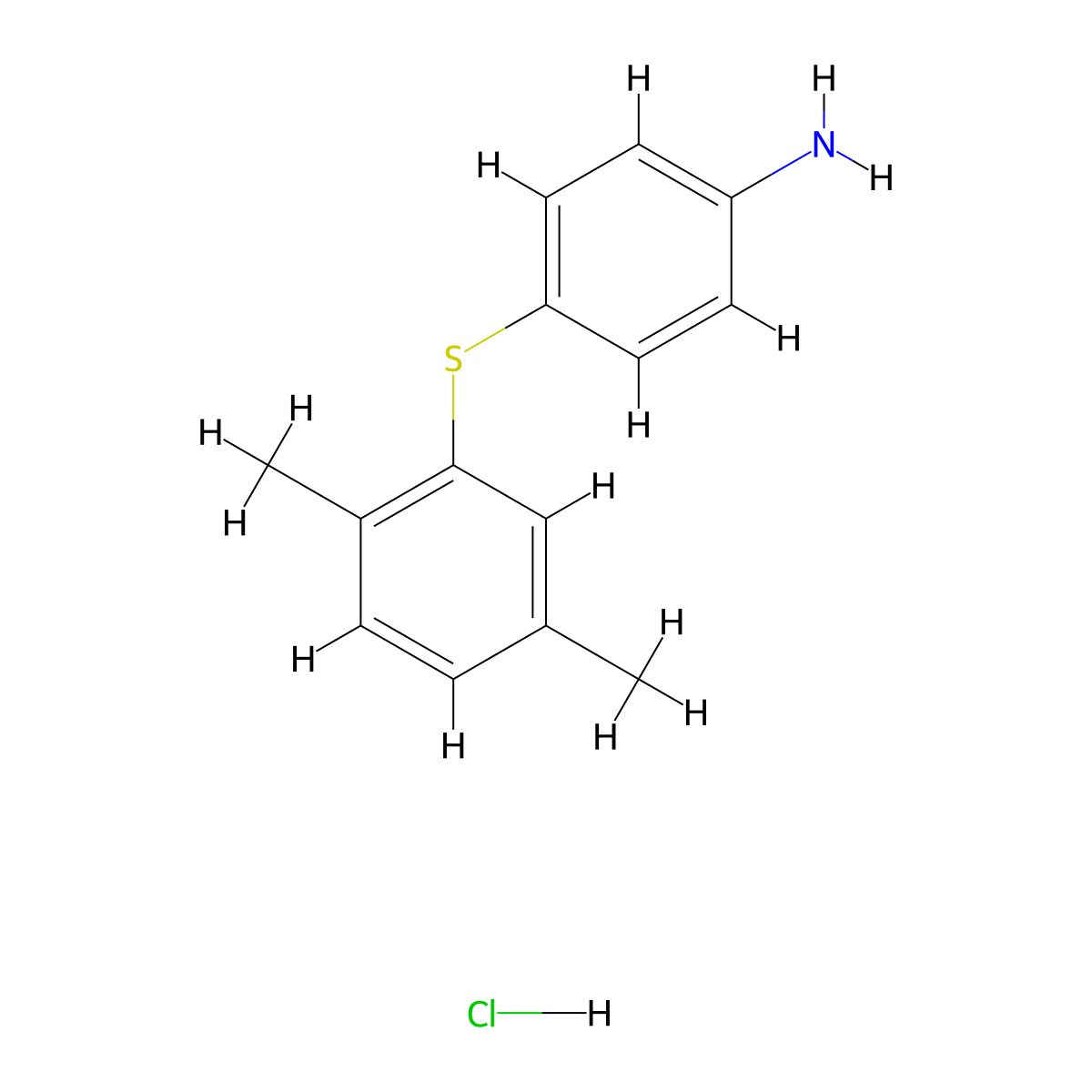 4-[(2,5-Dimethylphenyl)sulfanyl]aniline hydrochloride molecular structure, CAS 1049762-40-4