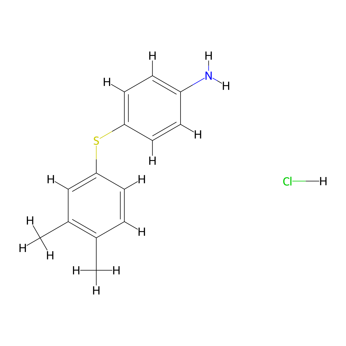 4-((3,4-Dimethylphenyl)sulfanyl)aniline hydrochloride molecular structure, CAS 1049762-60-8