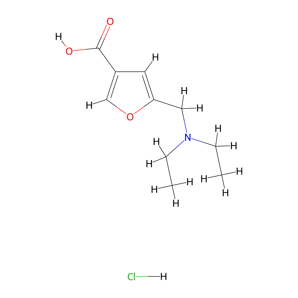 5-Diethylaminomethyl-furan-3-carboxylic acid hydrochloride molecular structure, CAS 1049762-86-8