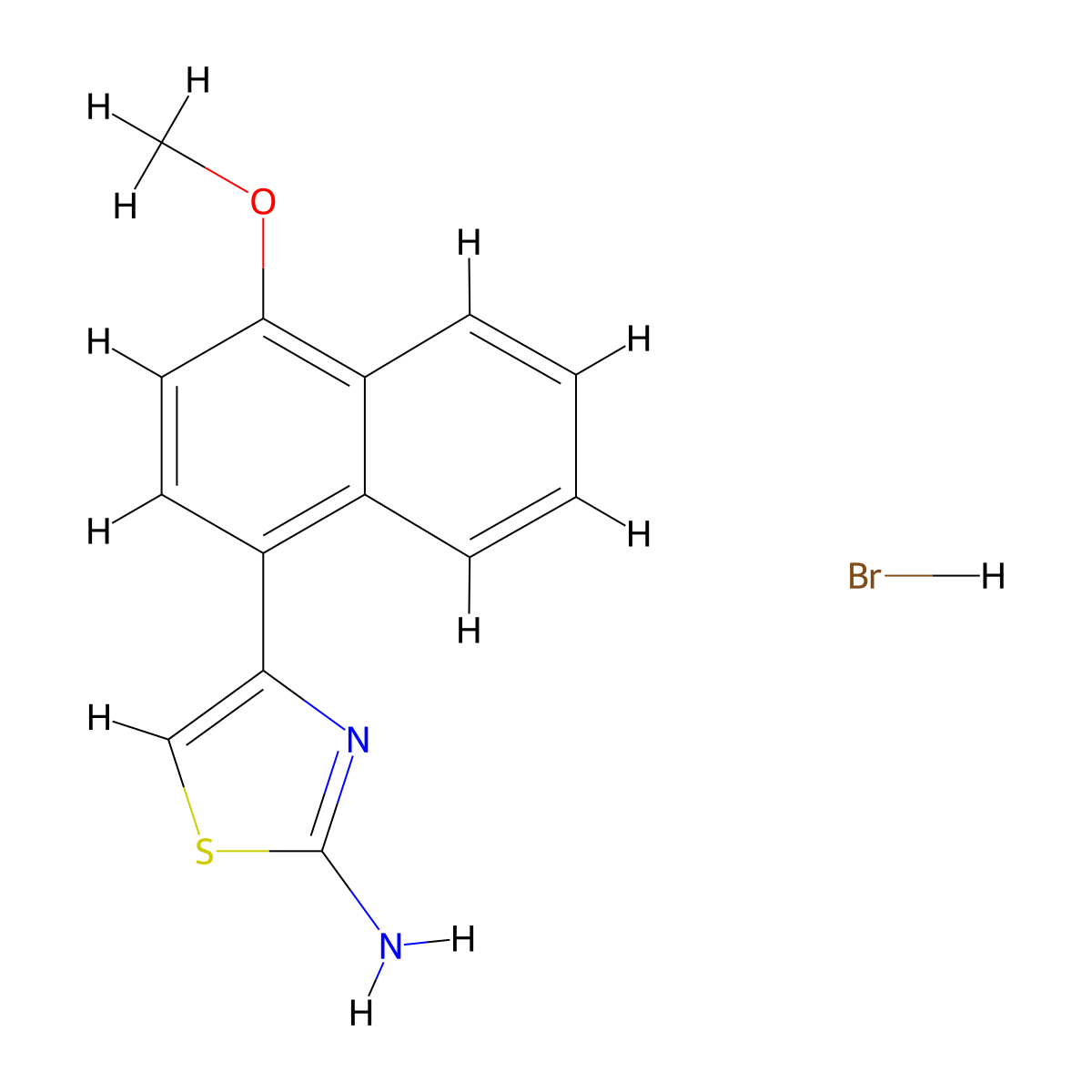 4-(4-Methoxy-1-naphthyl)-1,3-thiazol-2-ylamine hydrobromide molecular structure, CAS 1049763-16-7