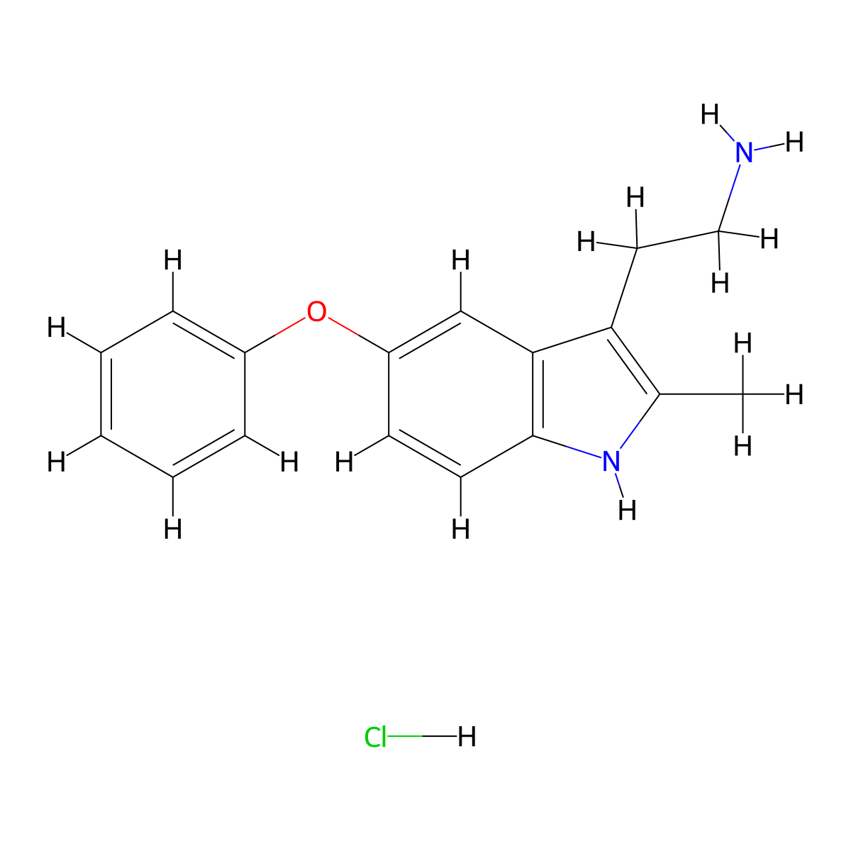 2-(2-Methyl-5-phenoxy-1H-indol-3-YL)ethanamine hydrochloride molecular structure, CAS 1049763-60-1