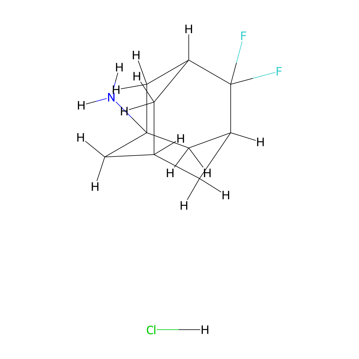 4,4-Difluoroadamantan-1-amine hydrochloride molecular structure, CAS 1049763-69-0