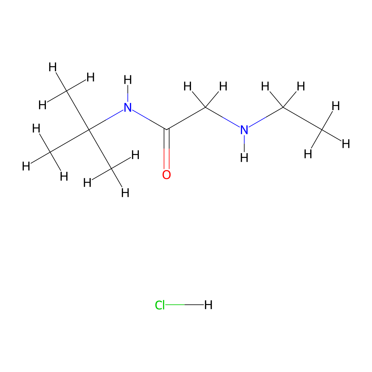 N-tert-butyl-2-(ethylamino)acetamide hydrochloride molecular structure, CAS 1049763-87-2