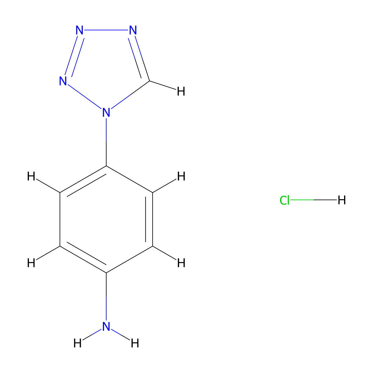 4-(1H-tetrazol-1-yl)aniline hydrochloride molecular structure, CAS 1049766-54-2