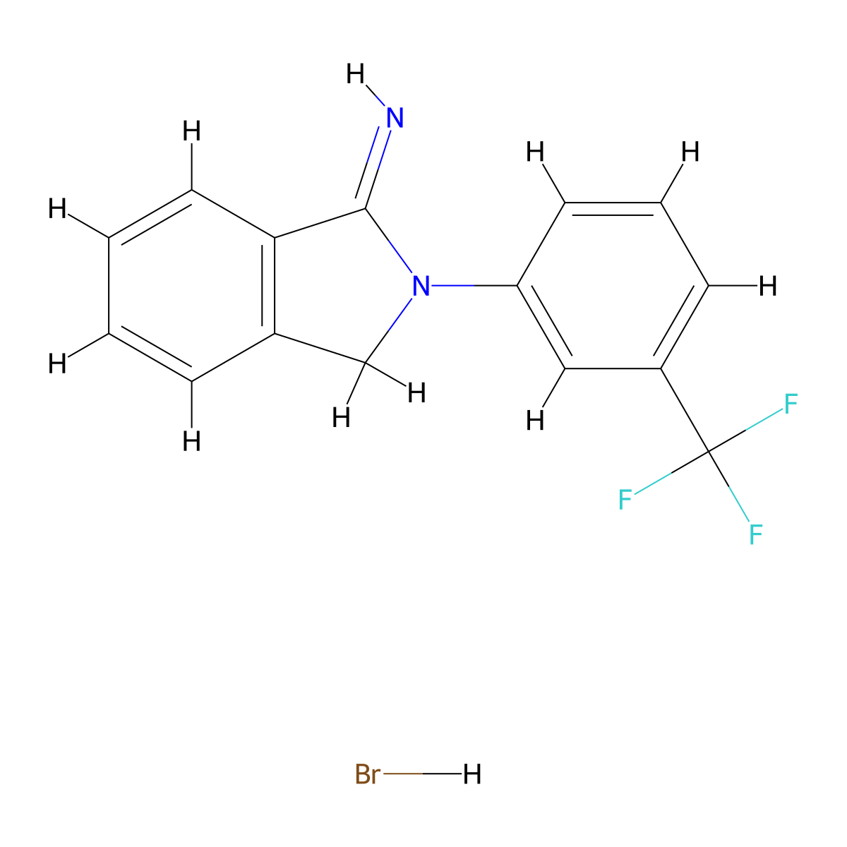 2-[3-(Trifluoromethyl)phenyl]isoindolin-1-imine hydrobromide molecular structure, CAS 1049767-00-1