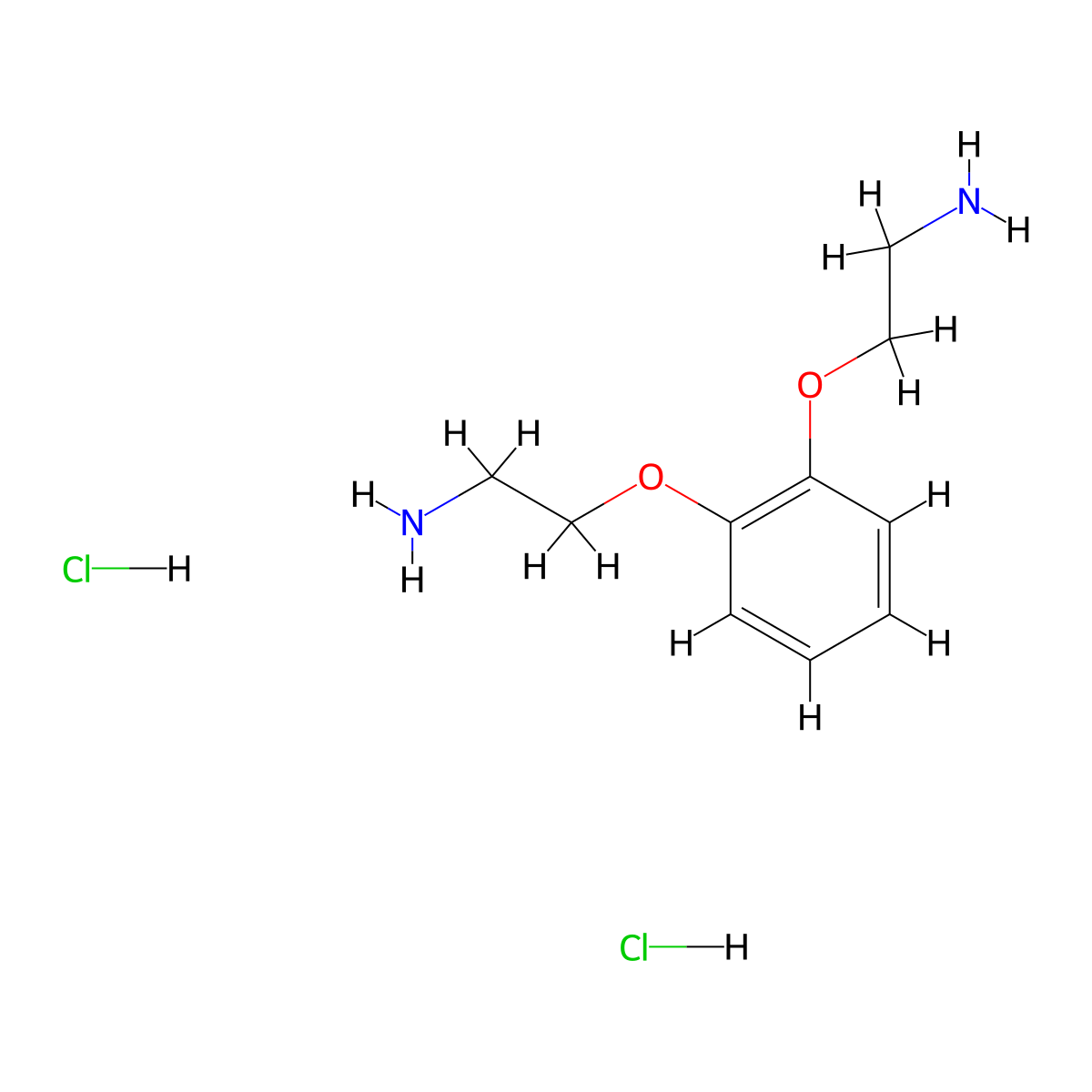 {2-[2-(2-Aminoethoxy)phenoxy]ethyl}amine dihydrochloride molecular structure, CAS 1049767-35-2