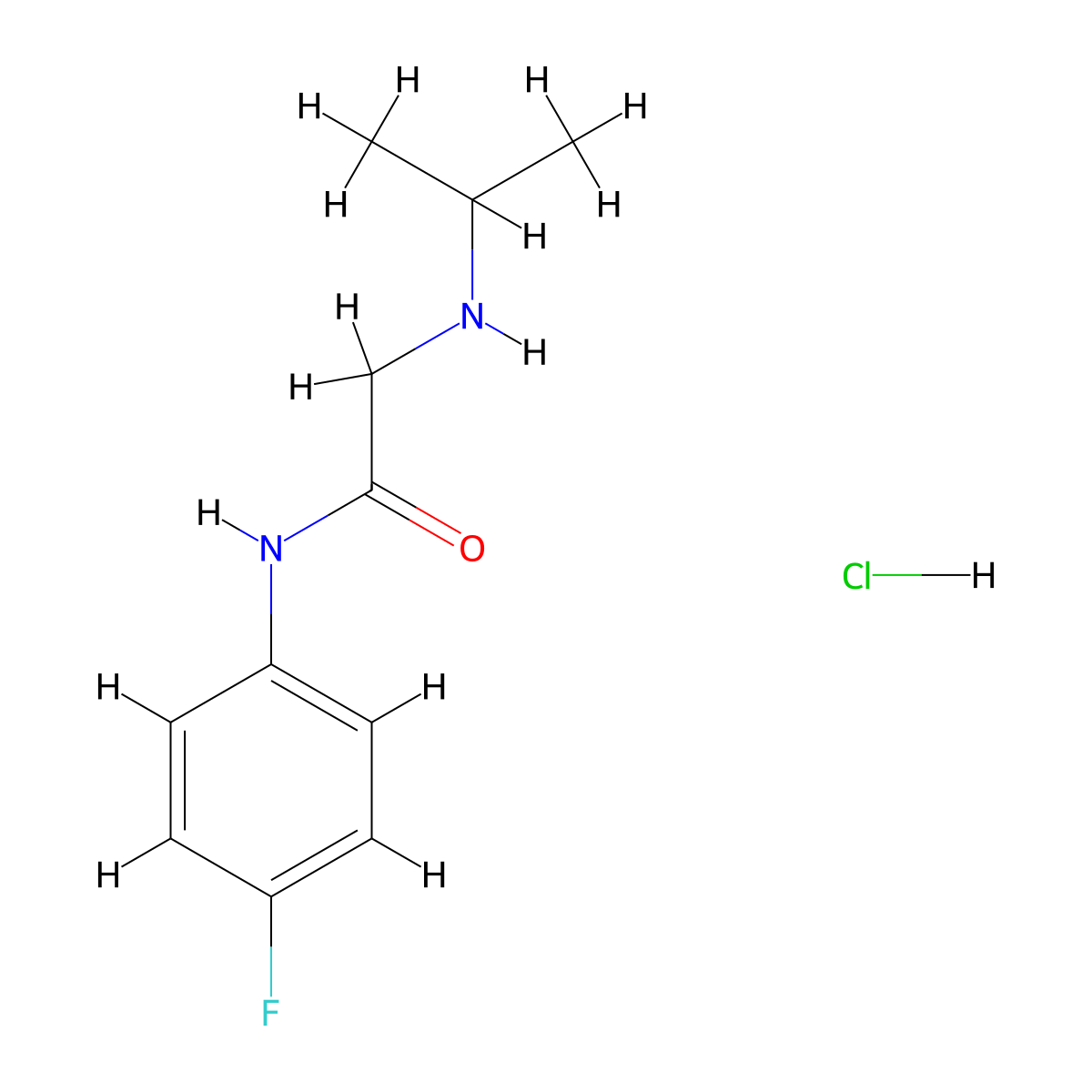 N-(4-fluorophenyl)-2-[(propan-2-yl)amino]acetamide hydrochloride molecular structure, CAS 1049768-69-5