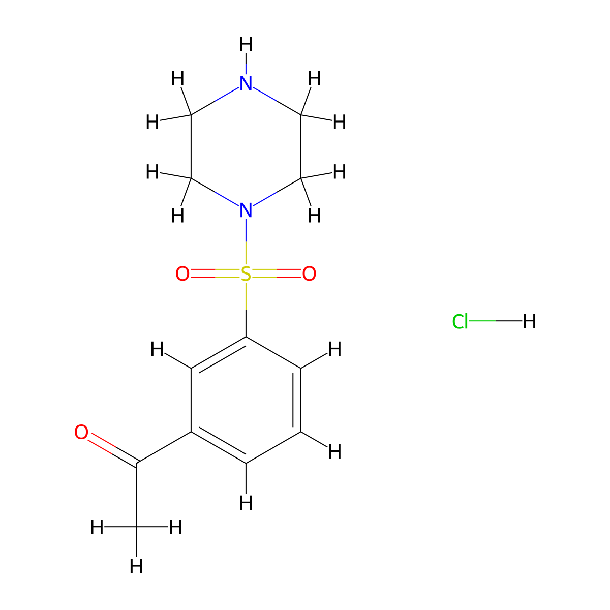 1-[3-(Piperazine-1-sulfonyl)phenyl]ethan-1-one hydrochloride molecular structure, CAS 1049768-95-7