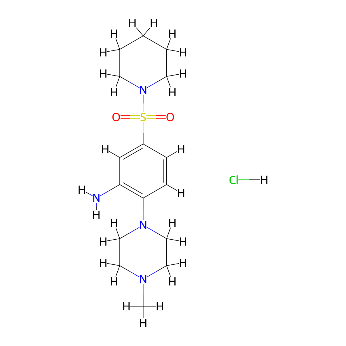 2-(4-Methylpiperazin-1-yl)-5-(piperidine-1-sulfonyl)aniline hydrochloride molecular structure, CAS 1049769-23-4