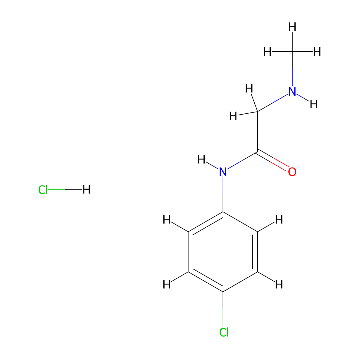 N-(4-chlorophenyl)-2-(methylamino)acetamide hydrochloride molecular structure, CAS 1049769-31-4