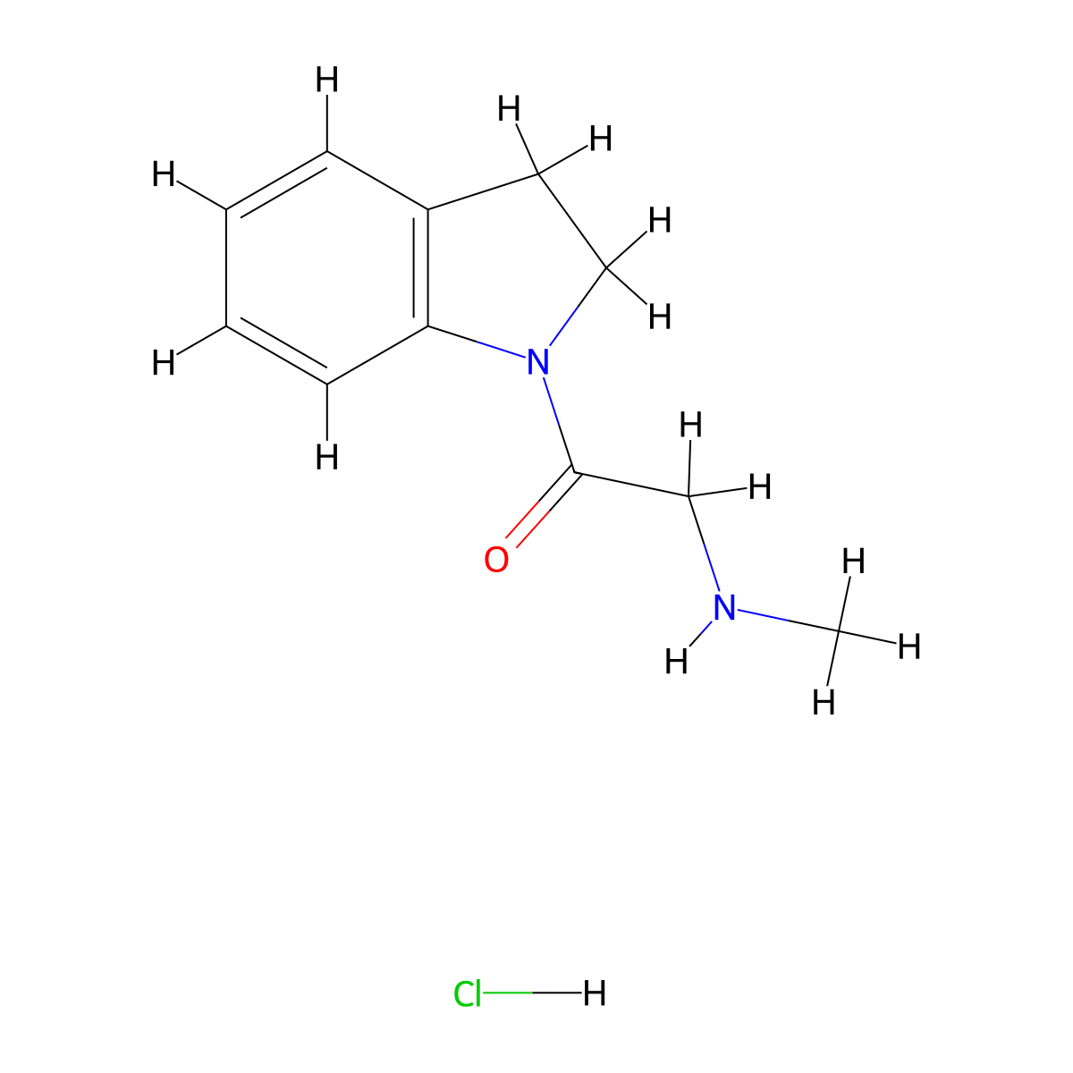 1-(2,3-Dihydro-1H-indol-1-YL)-2-(methylamino)-1-ethanone hydrochloride molecular structure, CAS 1049769-37-0