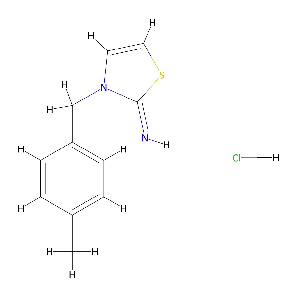 3-[(4-Methylphenyl)methyl]-2,3-dihydro-1,3-thiazol-2-imine hydrochloride molecular structure, CAS 1049769-51-8