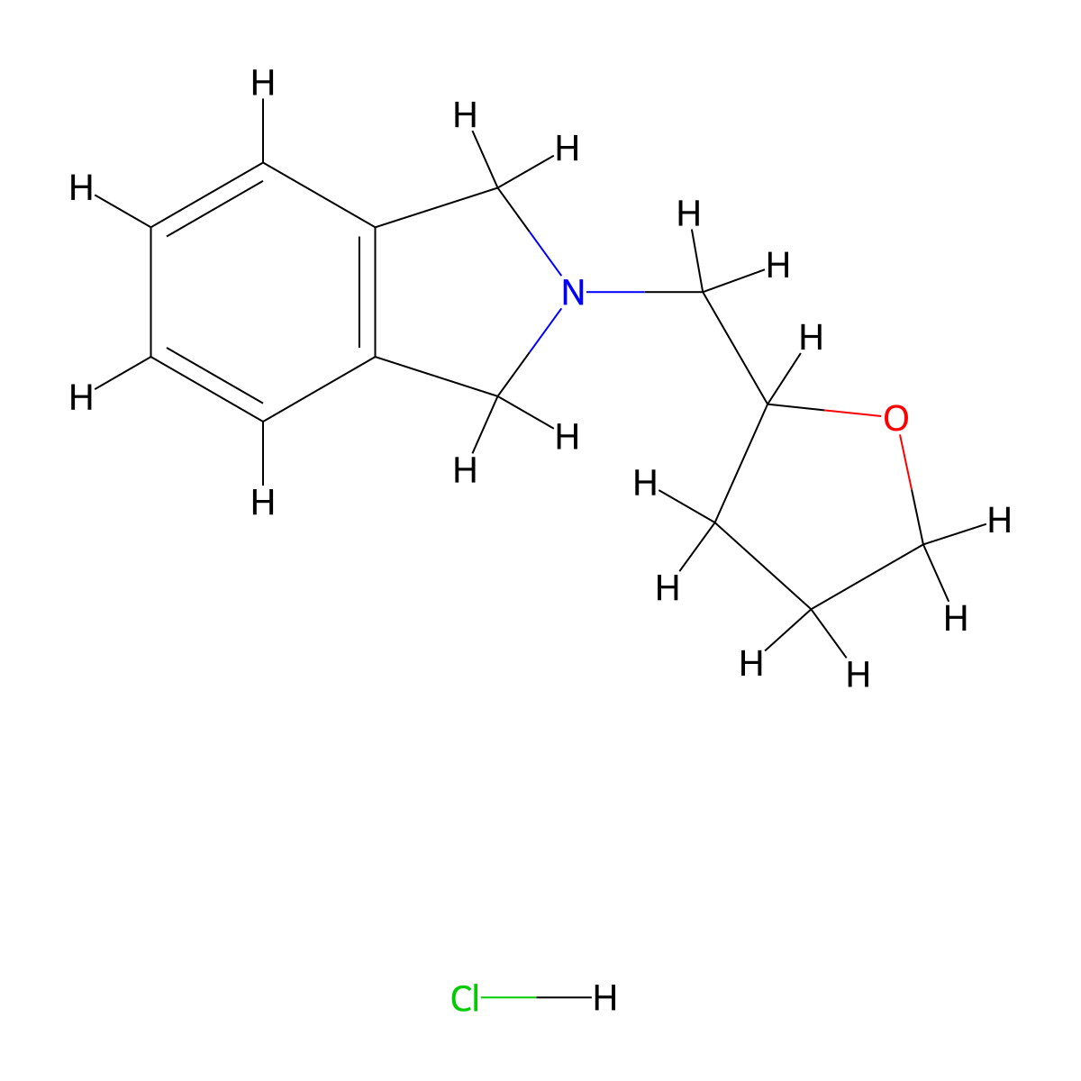 2-((Tetrahydrofuran-2-yl)methyl)isoindoline hydrochloride molecular structure, CAS 1049769-95-0