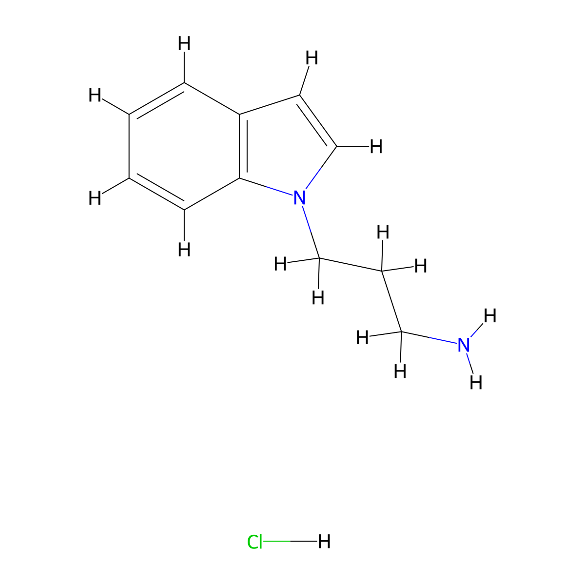 3-(1H-indol-1-yl)propan-1-amine hydrochloride molecular structure, CAS 1049770-07-1