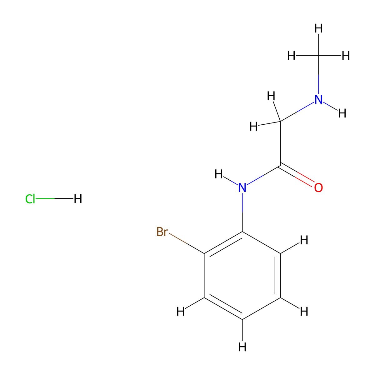 N-(2-bromophenyl)-2-(methylamino)acetamide hydrochloride molecular structure, CAS 1049772-54-4