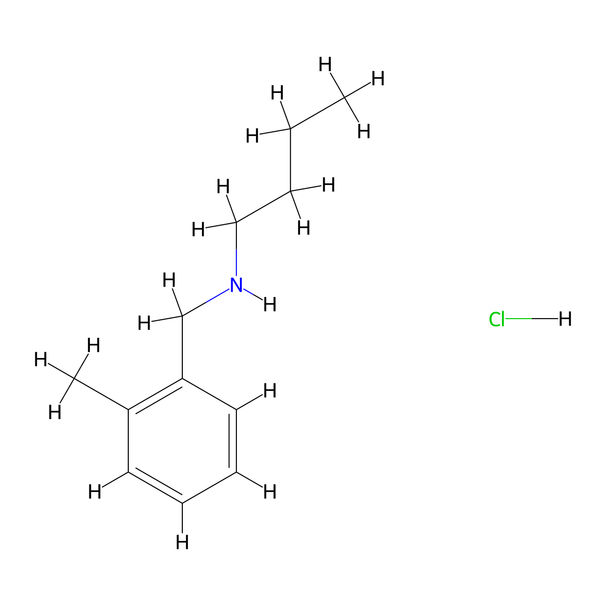 N-(2-Methylbenzyl)-1-butanamine hydrochloride molecular structure, CAS 1049773-07-0