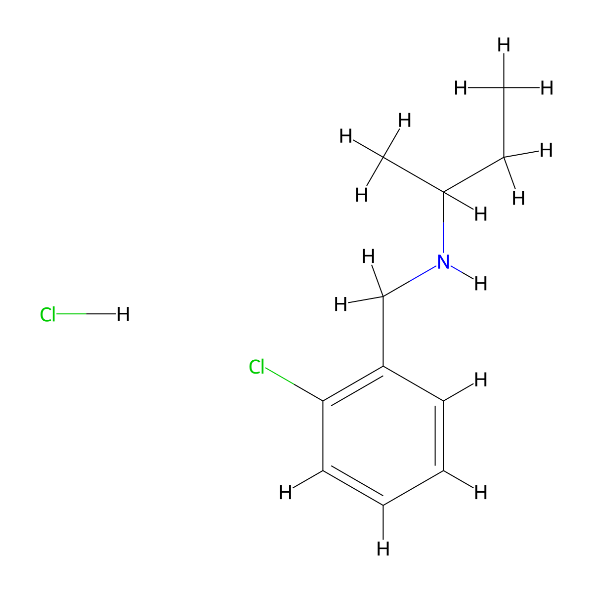 N-(2-Chlorobenzyl)-2-butanamine hydrochloride molecular structure, CAS 1049773-97-8