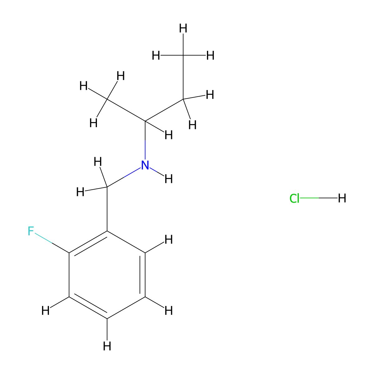 N-(2-Fluorobenzyl)-2-butanamine hydrochloride molecular structure, CAS 1049774-00-6
