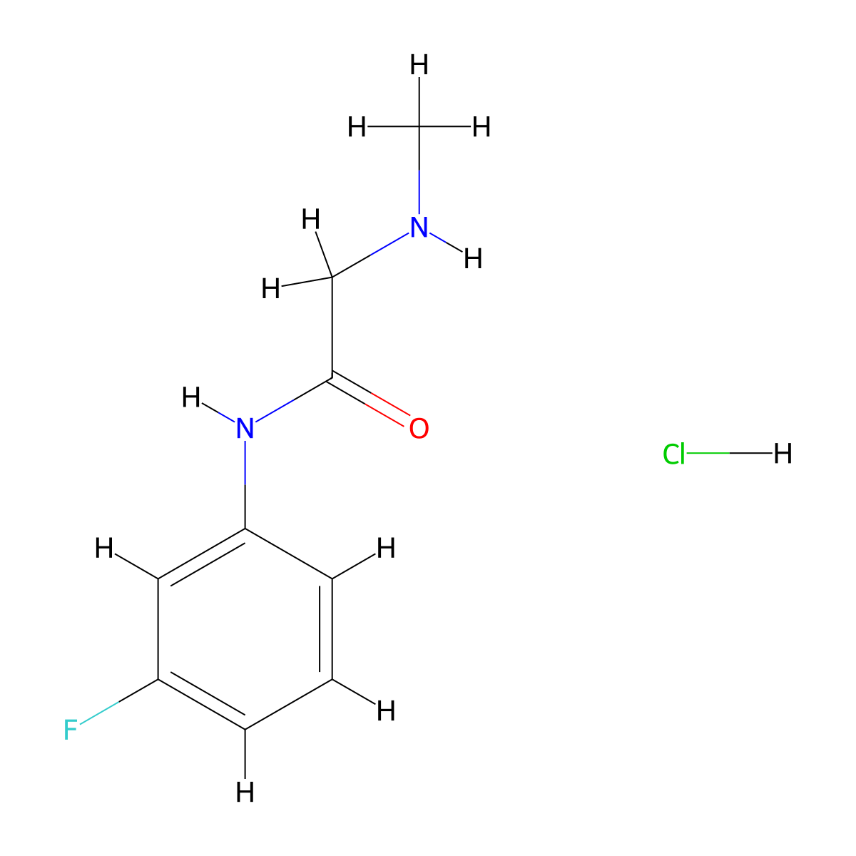 N-(3-fluorophenyl)-2-(methylamino)acetamide hydrochloride molecular structure, CAS 1049774-86-8