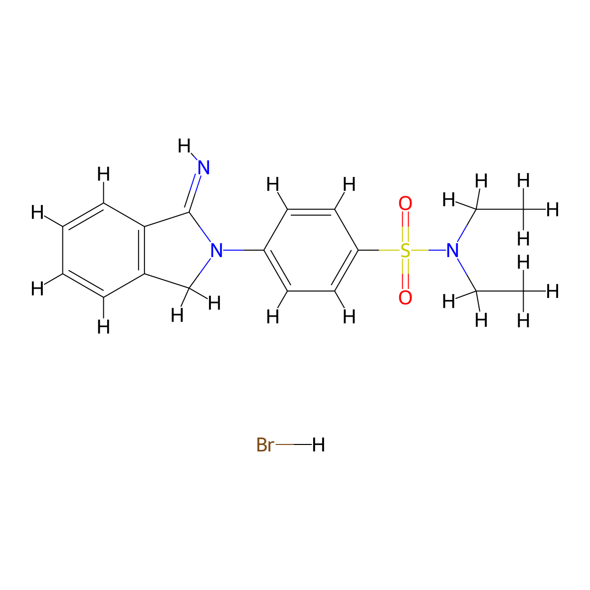 N,N-diethyl-4-(1-imino-1,3-dihydro-2H-isoindol-2-yl)benzenesulfonamide hydrobromide molecular structure, CAS 1049776-97-7