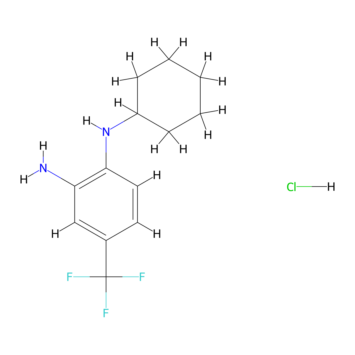 N-[2-amino-4-(trifluoromethyl)phenyl]-N-cyclohexylamine hydrochloride molecular structure, CAS 1049778-21-3