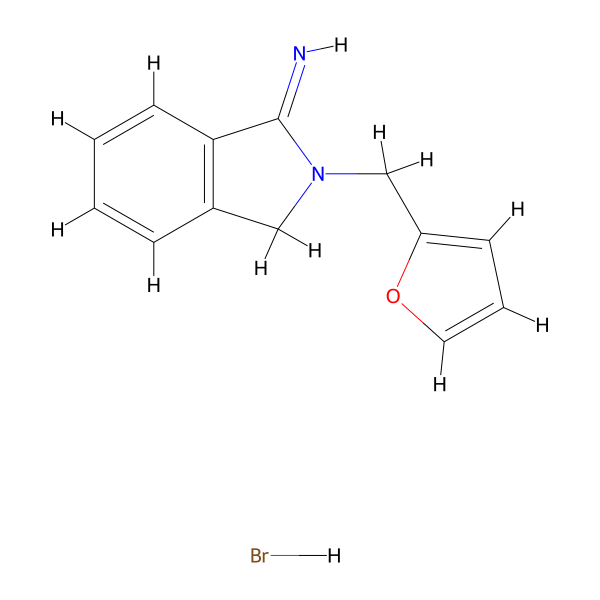 2-(2-Furylmethyl)isoindolin-1-imine hydrobromide molecular structure, CAS 1049778-62-2