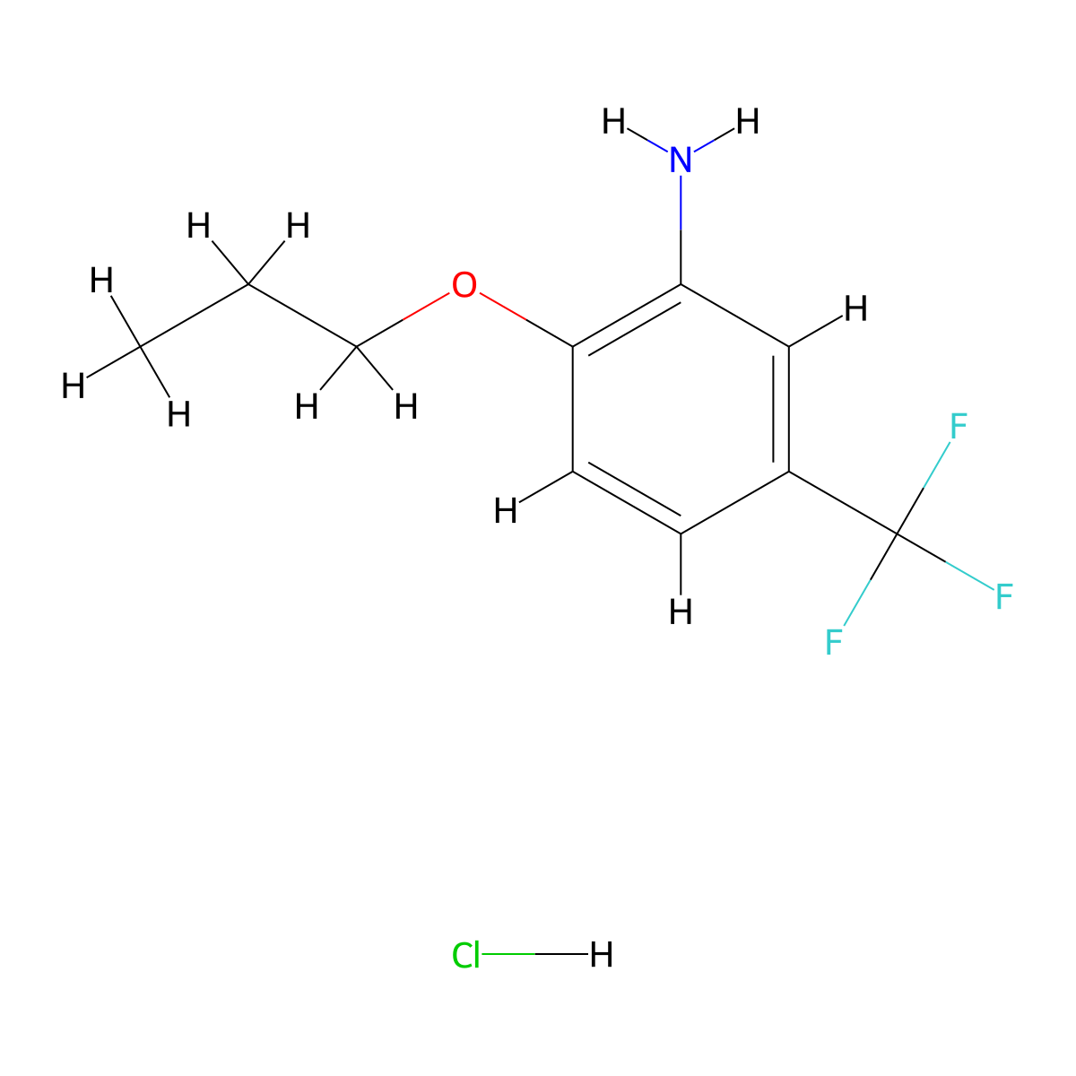 2-Propoxy-5-(trifluoromethyl)aniline hydrochloride molecular structure, CAS 1049781-47-6
