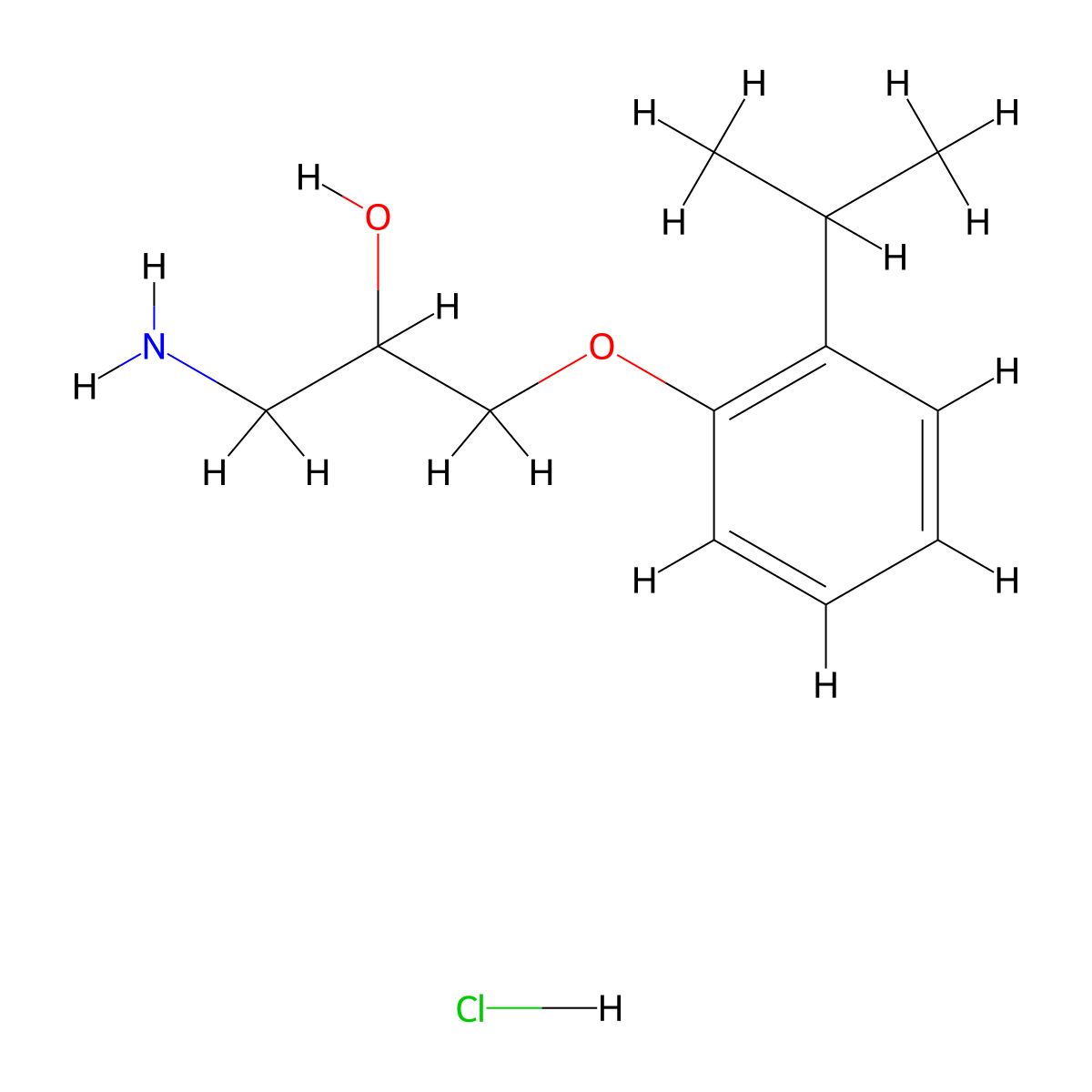 1-Amino-3-(2-isopropylphenoxy)propan-2-ol hydrochloride molecular structure, CAS 1049784-71-5