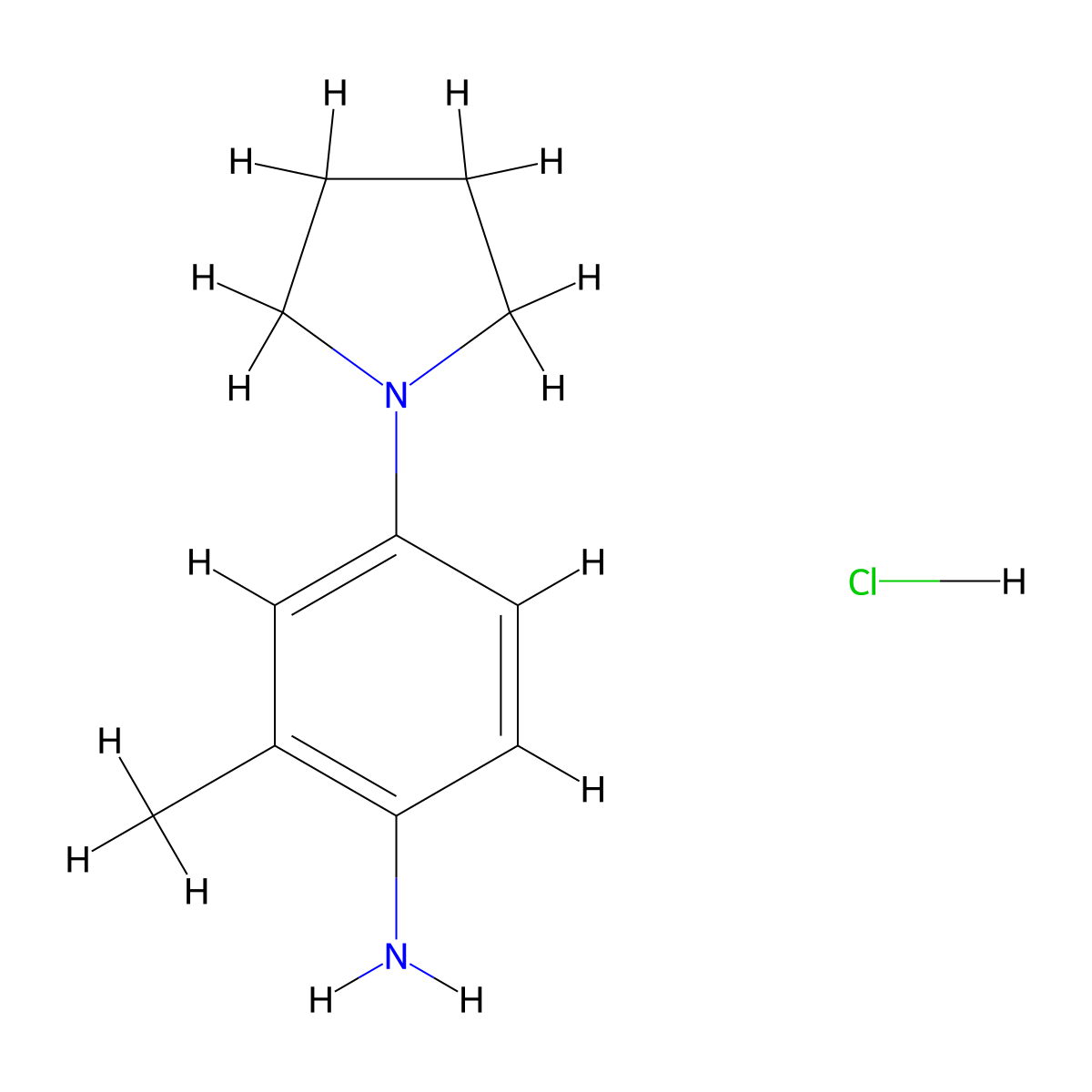 2-Methyl-4-(pyrrolidin-1-yl)aniline hydrochloride molecular structure, CAS 1049786-00-6