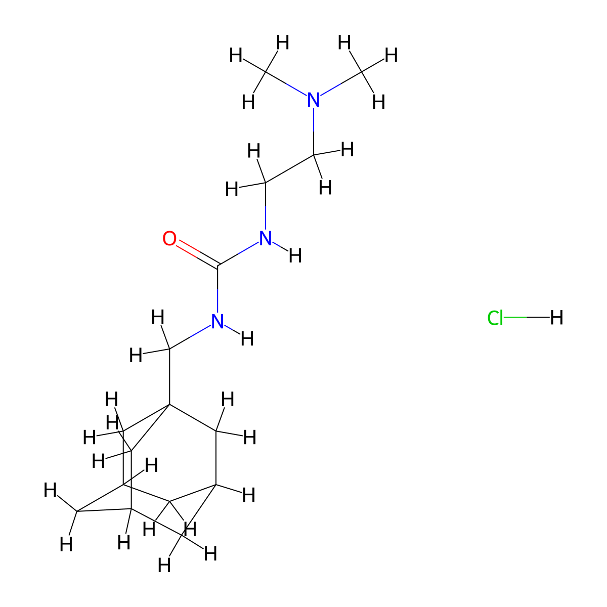 1-[(Adamantan-1-yl)methyl]-3-[2-(dimethylamino)ethyl]urea hydrochloride molecular structure, CAS 1049786-16-4