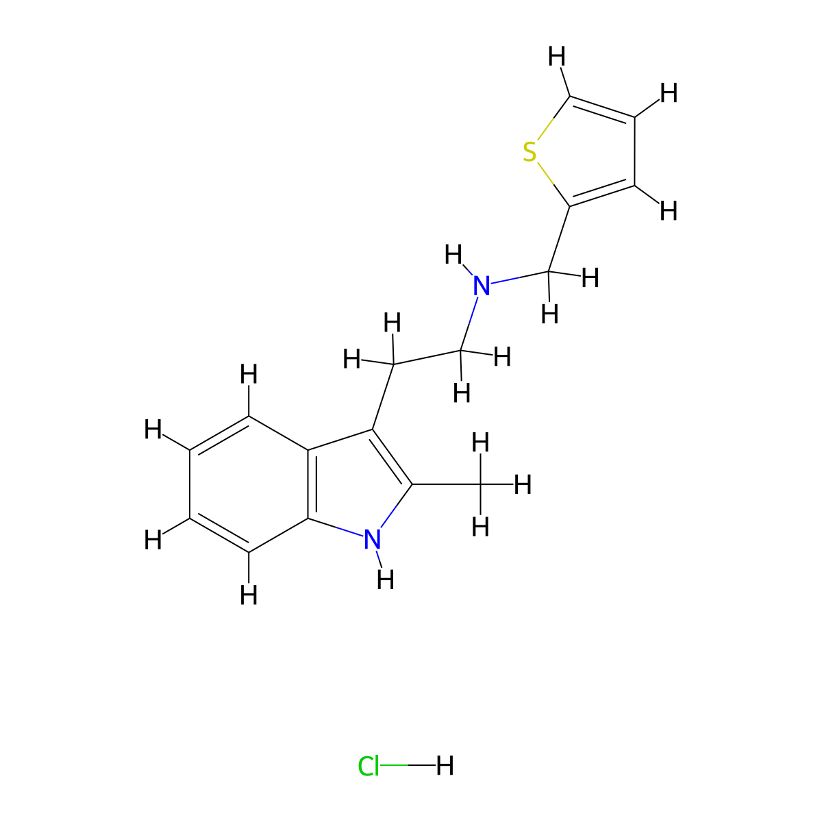 2-(2-methyl-1H-indol-3-yl)-N-(thiophen-2-ylmethyl)ethan-1-amine hydrochloride molecular structure, CAS 1049786-30-2