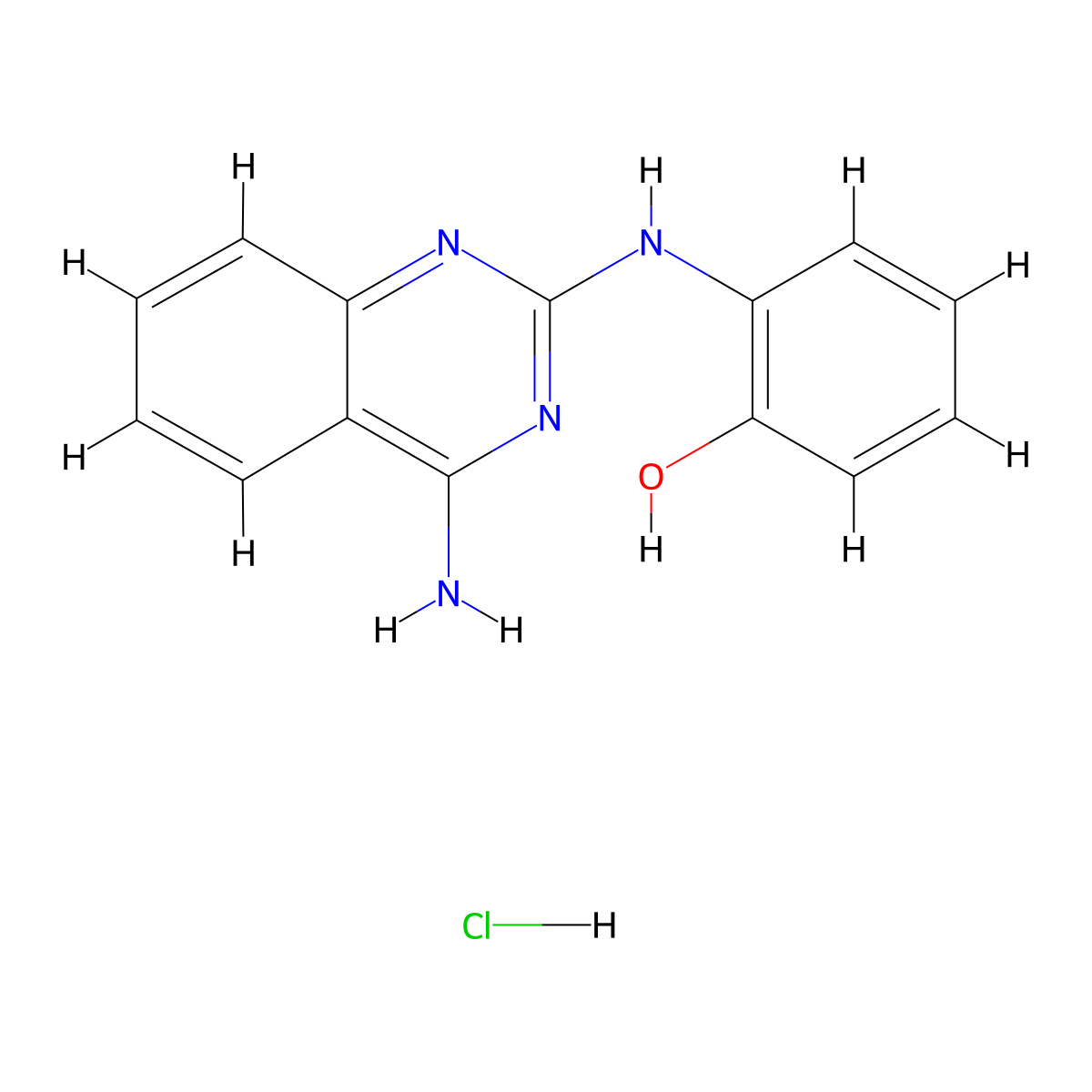 2-((4-Aminoquinazolin-2-yl)amino)phenol hydrochloride molecular structure, CAS 1049787-05-4