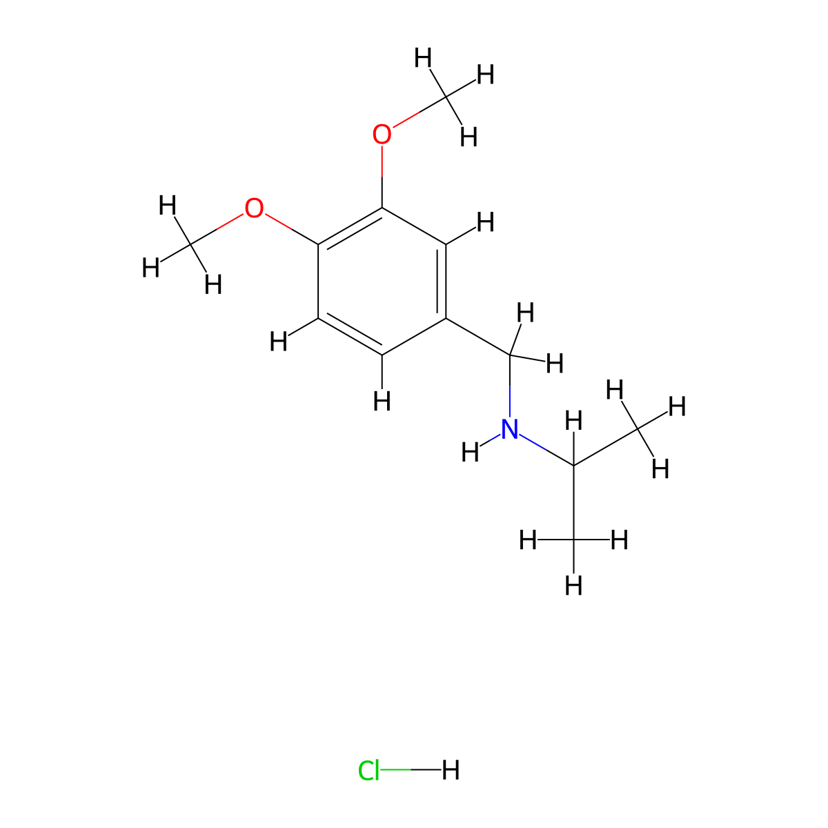 N-(3,4-Dimethoxybenzyl)-2-propanamine hydrochloride molecular structure, CAS 1049788-24-0