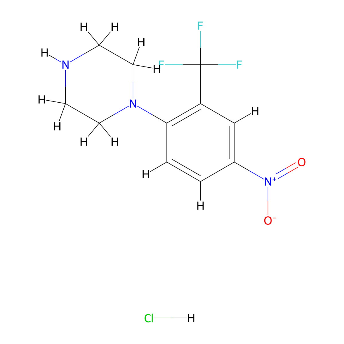 1-[4-Nitro-2-(trifluoromethyl)phenyl]piperazine hydrochloride molecular structure, CAS 1049789-26-5