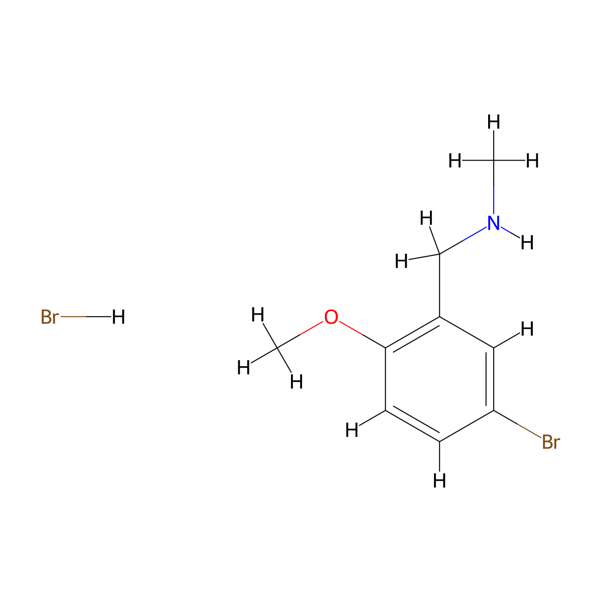 1-(5-bromo-2-methoxyphenyl)-N-methylmethanamine hydrobromide molecular structure, CAS 1049789-48-1