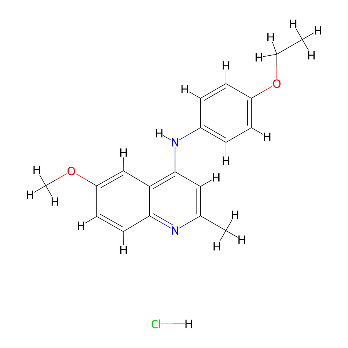 N-(4-ethoxyphenyl)-6-methoxy-2-methylquinolin-4-amine hydrochloride molecular structure, CAS 1049789-65-2
